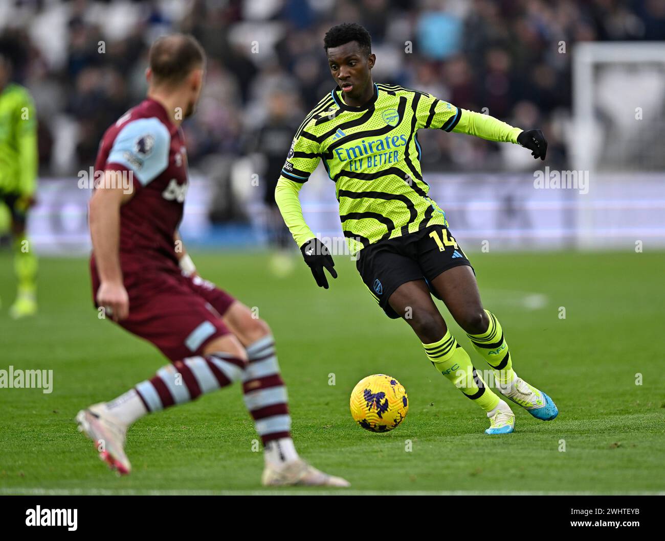 London, UK. 11th Feb, 2024. Eddie Nketiah (Arsenal) during the West Ham vs Arsenal Premier League match at the London Stadium Stratford. This Image is for EDITORIAL USE ONLY. Licence required from the the Football DataCo for any other use. Credit: MARTIN DALTON/Alamy Live News Stock Photo