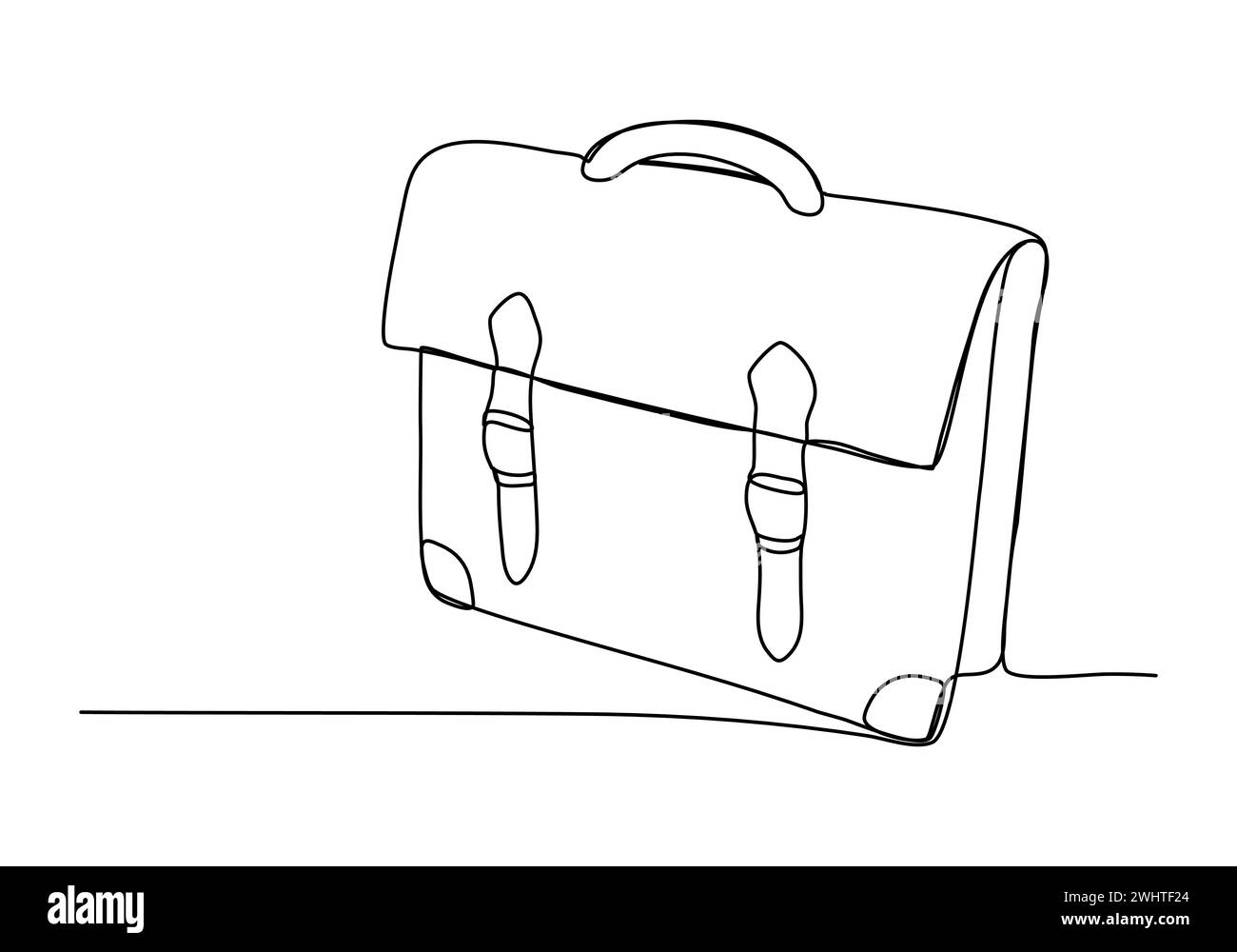 Briefcase, one line drawing vector illustration Stock Vector Image