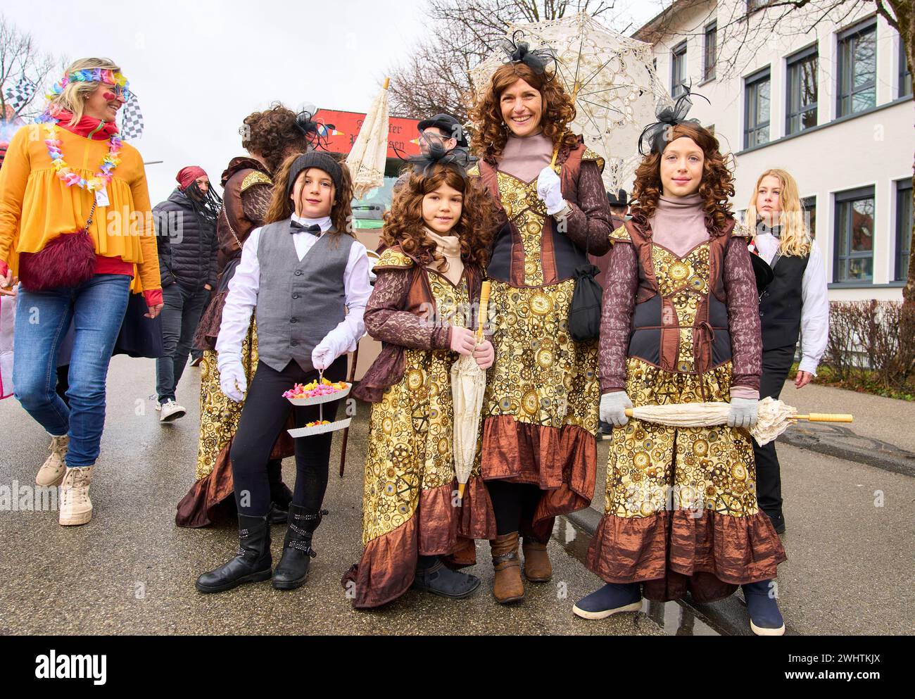 Gaudiwurm carnival parade on Feb 11, 2024 in Marktoberdorf, Germany