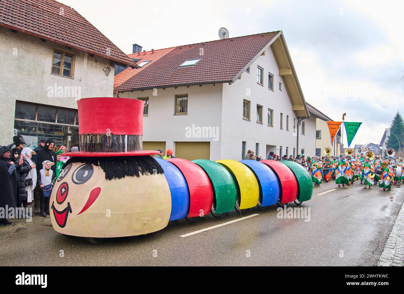 Gaudiwurm carnival parade on Feb 11, 2024 in Marktoberdorf, Germany