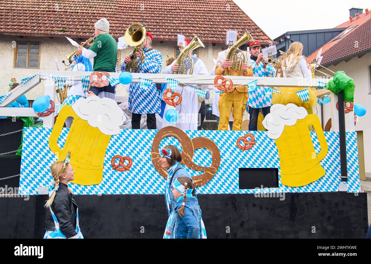 Gaudiwurm carnival parade on Feb 11, 2024 in Marktoberdorf, Germany