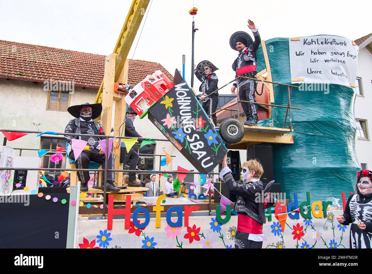 Gaudiwurm carnival parade on Feb 11, 2024 in Marktoberdorf, Germany