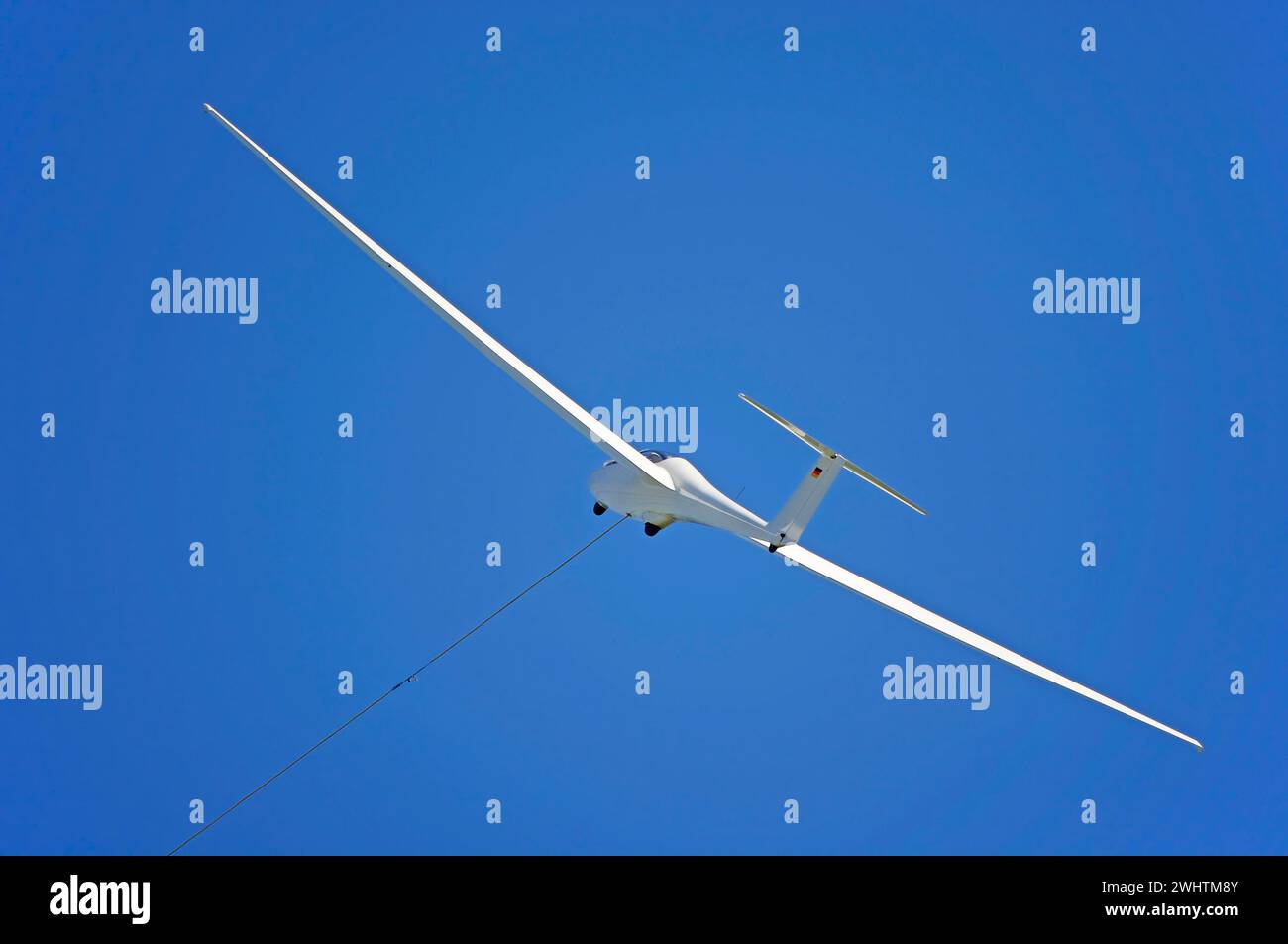 Glider on a tow rope Stock Photo