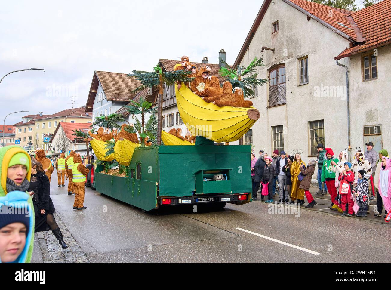 Gaudiwurm carnival parade on Feb 11, 2024 in Marktoberdorf, Germany