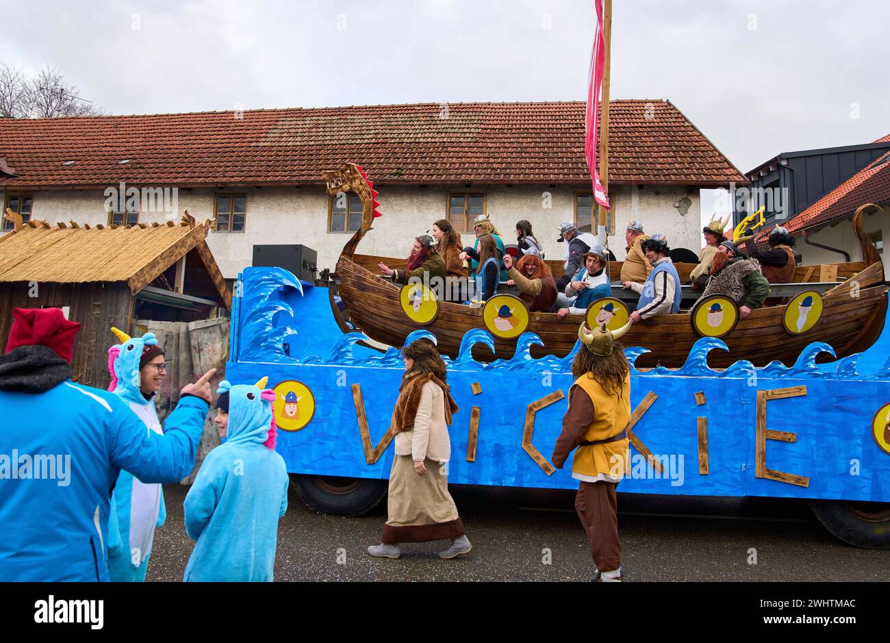 Gaudiwurm carnival parade on Feb 11, 2024 in Marktoberdorf, Germany