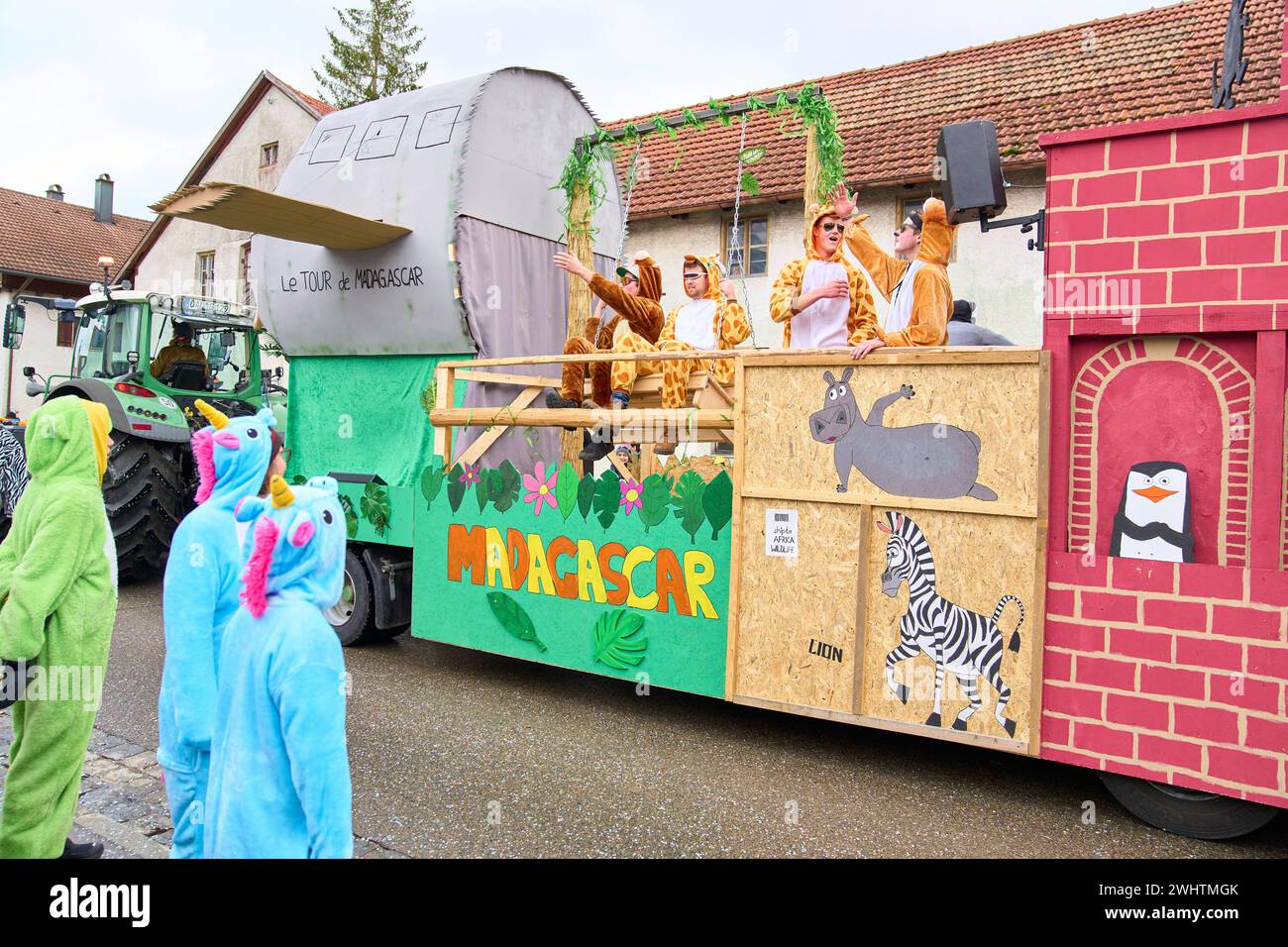 Gaudiwurm carnival parade on Feb 11, 2024 in Marktoberdorf, Germany