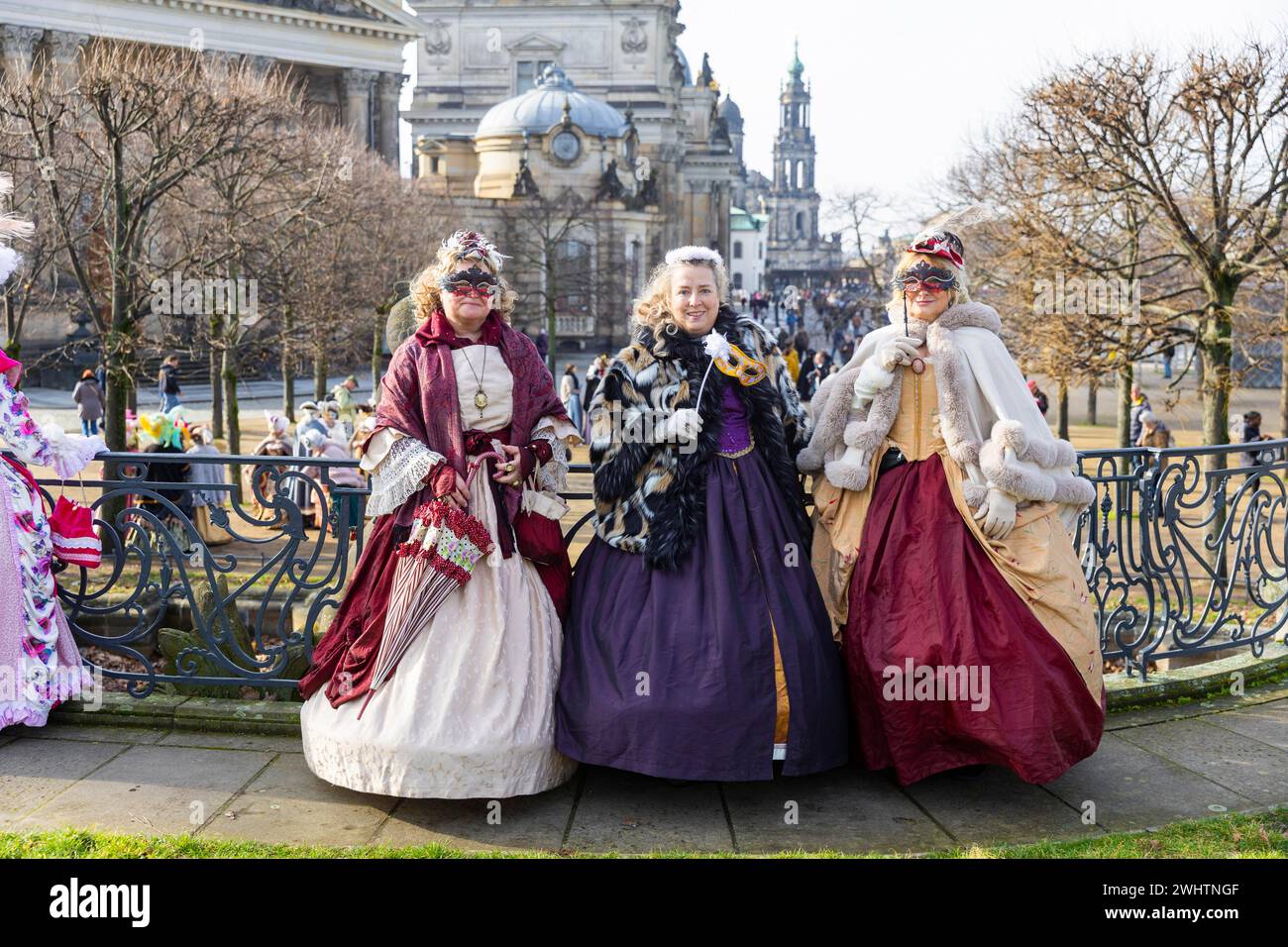 LUST & PASSION & JOY OF LIFE, for the joy of the masquerade, the Elbvenezian Carnival took place in Dresden on the weekend in front of Rose Monday. Stock Photo