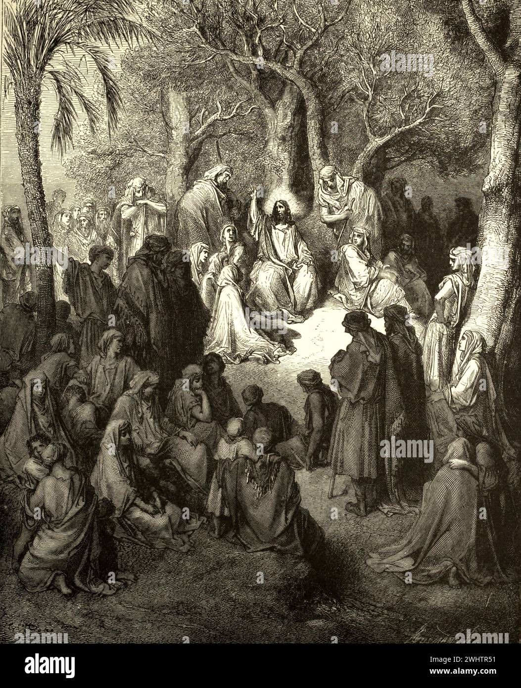 The Bible - Sermon on the mount By Gustave Dorè Stock Photo - Alamy