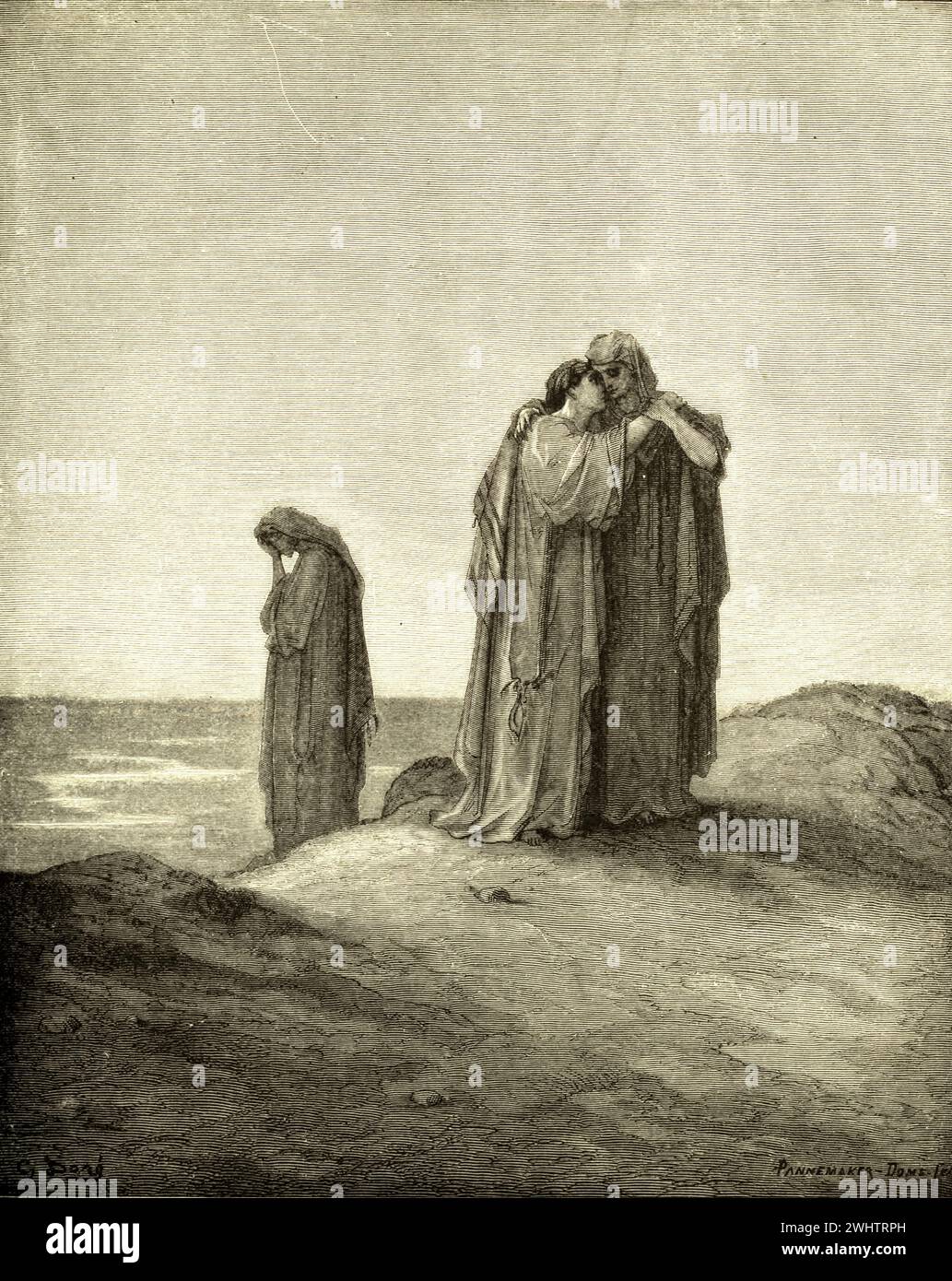 The Bible - Naomi and her daughters-in-law by Gustave Dorè Stock Photo