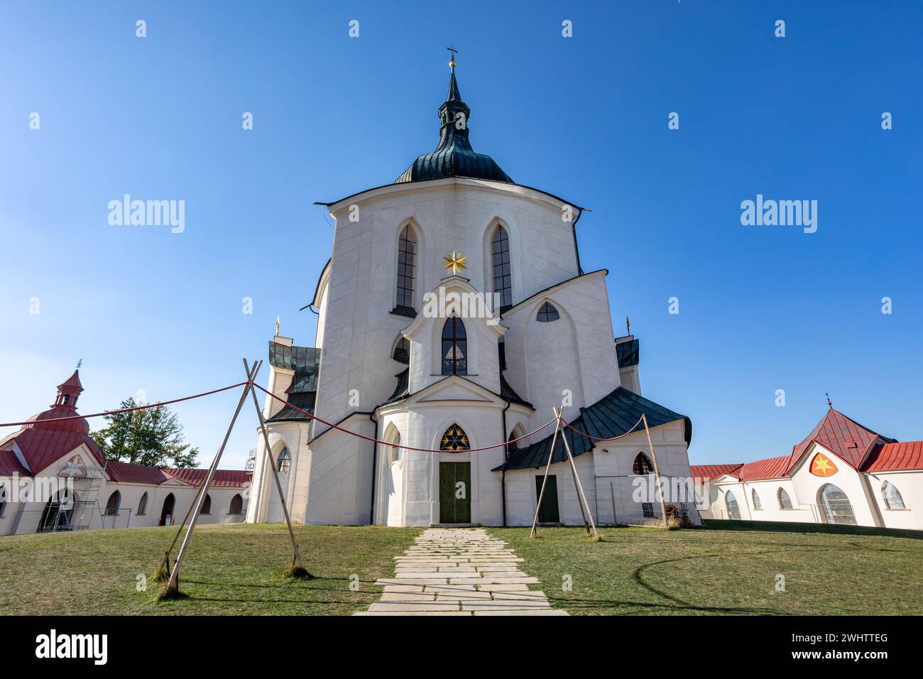 Pilgrimage church of Saint John of Nepomuk on Zelena Hora. Zdar nad Sazavou, Czech Republic Stock Photo