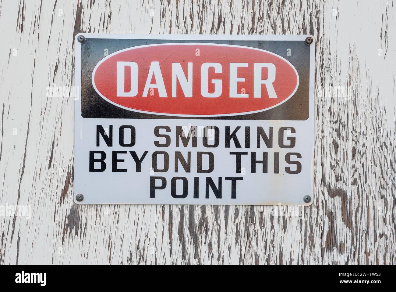 Danger sign at the Enterprise Municipal Airport in Enterprise, Oregon. Stock Photo