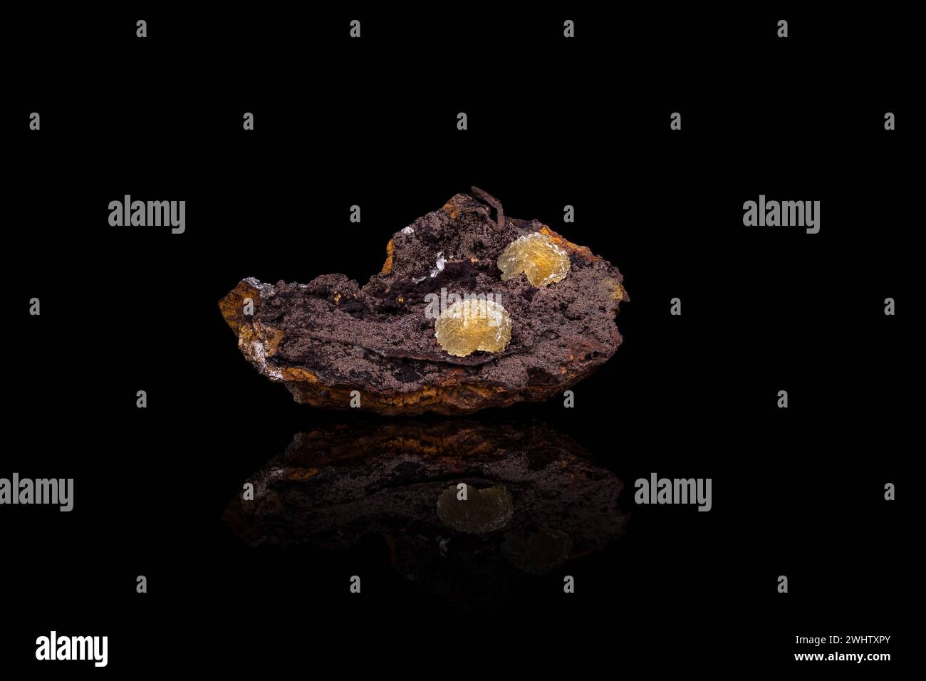 Austinite austinite crystals photography isolated on black blackground. From ...