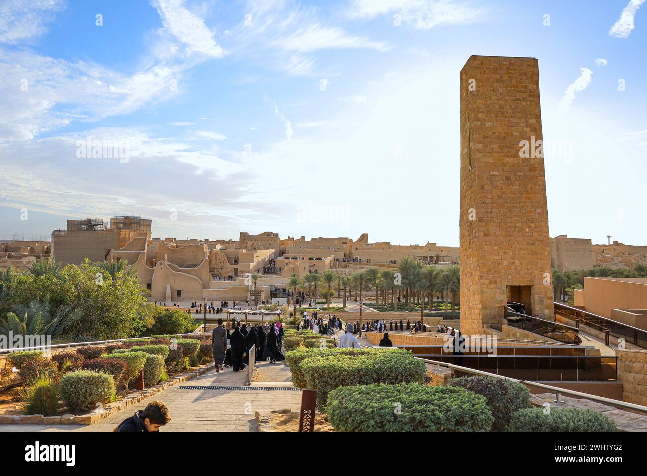 Riyadh Saudi Arabia FEB 2 2023: Al Diriyah old capital . Diriyah ruins at-turaif - Saudi culture. National day Stock Photo