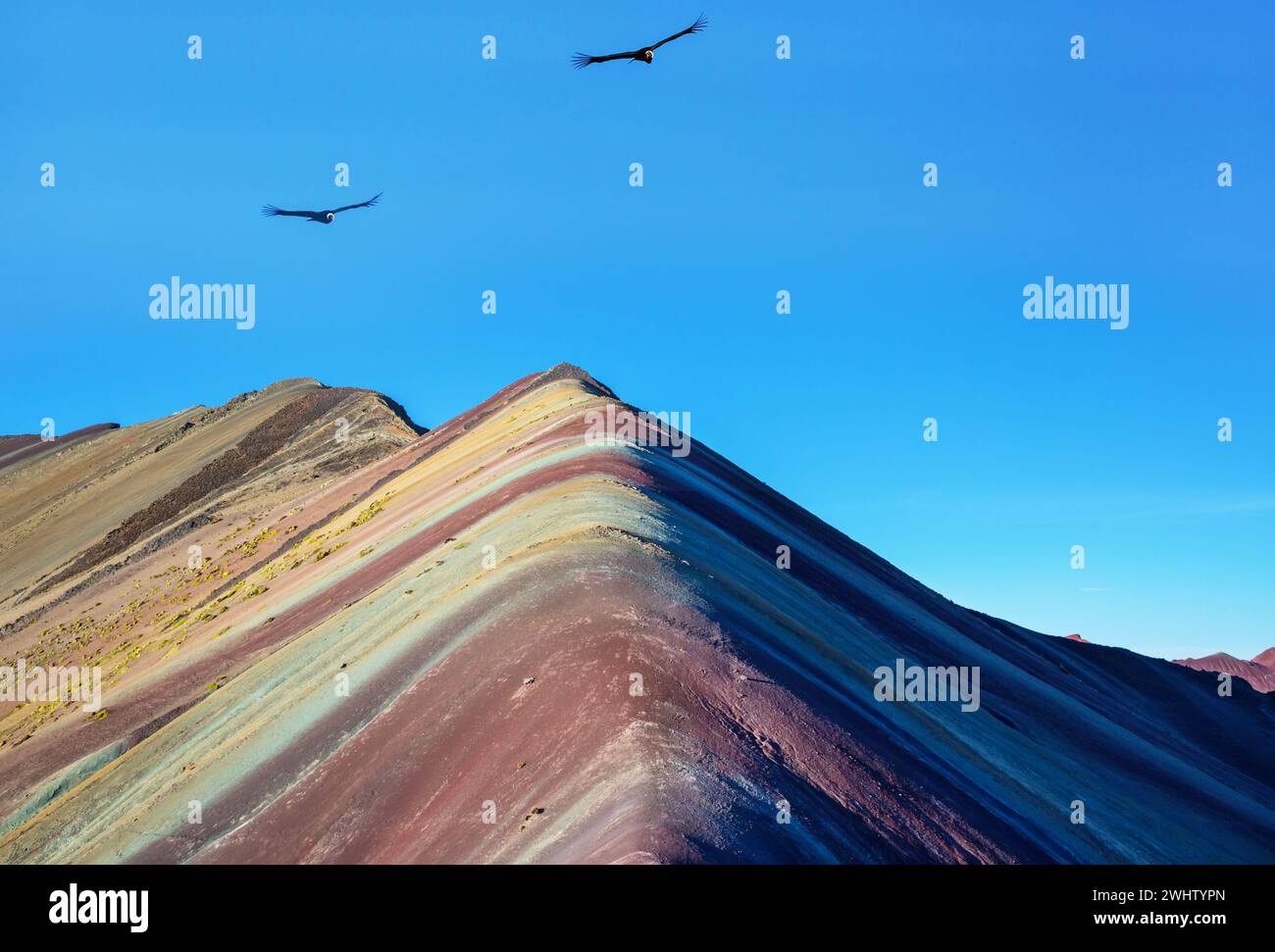 Rainbow Mountains, Pallay Puncho Apu Tacllo or Sharp Pointed Hill, Peru Stock Photo