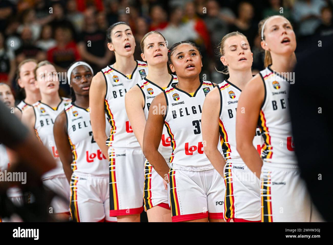 Antwerp, Belgium. 11th Feb, 2024. Team Belgium Before A Basketball Game ...