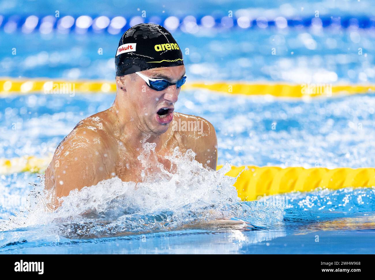 DOHA - Caspar Corbeau in action in the semi-final 100 school men during ...