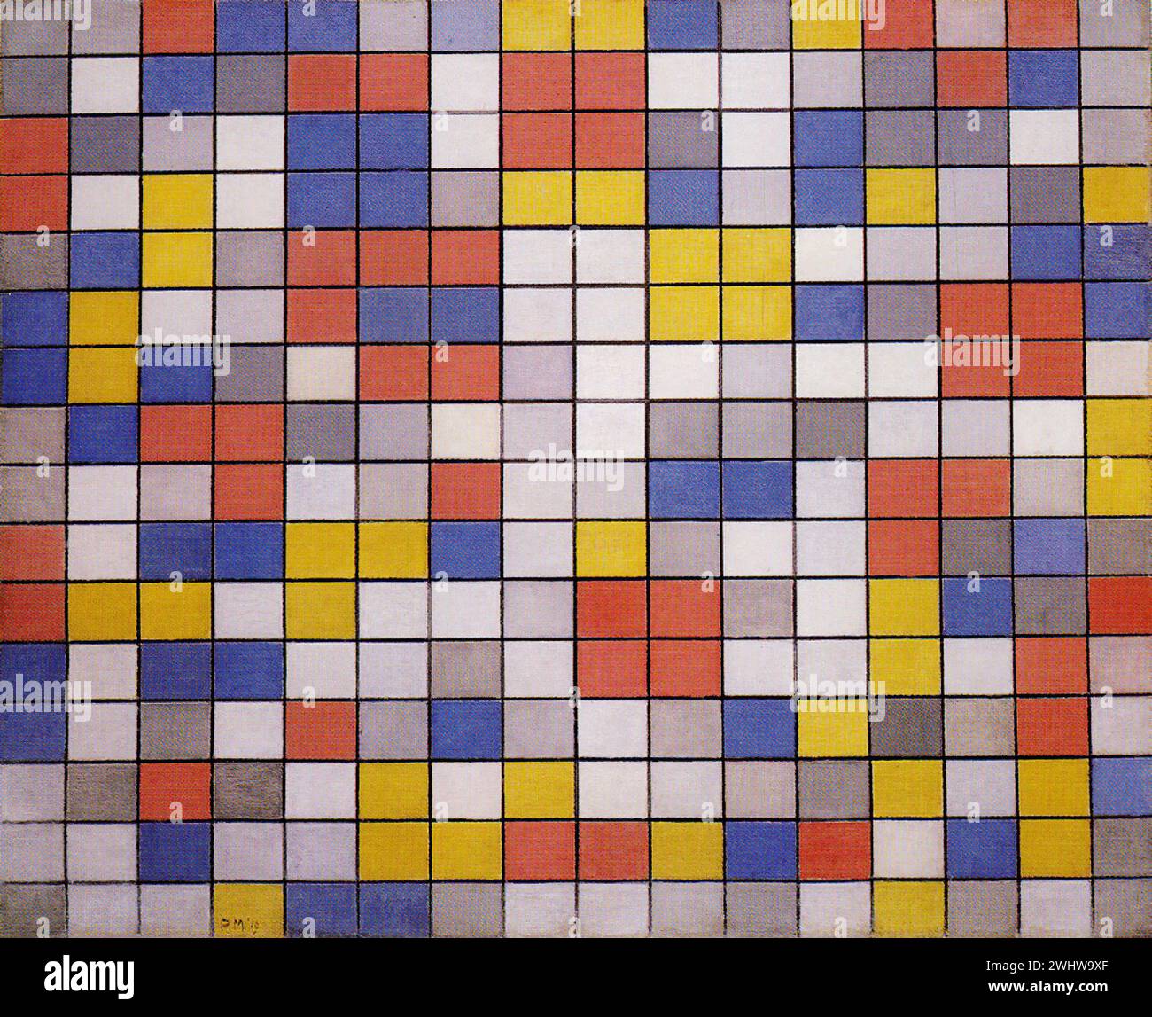 Piet Mondrian - Composition en damier avec des couleurs claires Stock Photo