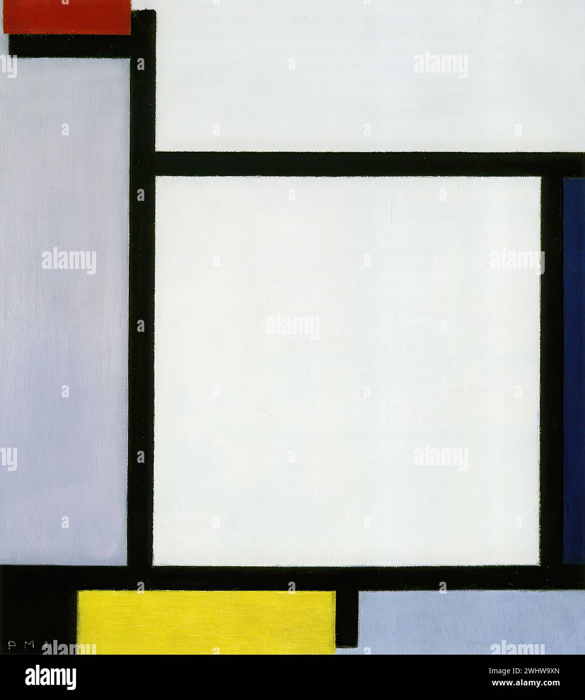 Piet Mondrian - Composition avec rouge, bleu, noir, jaune et gris Stock Photo