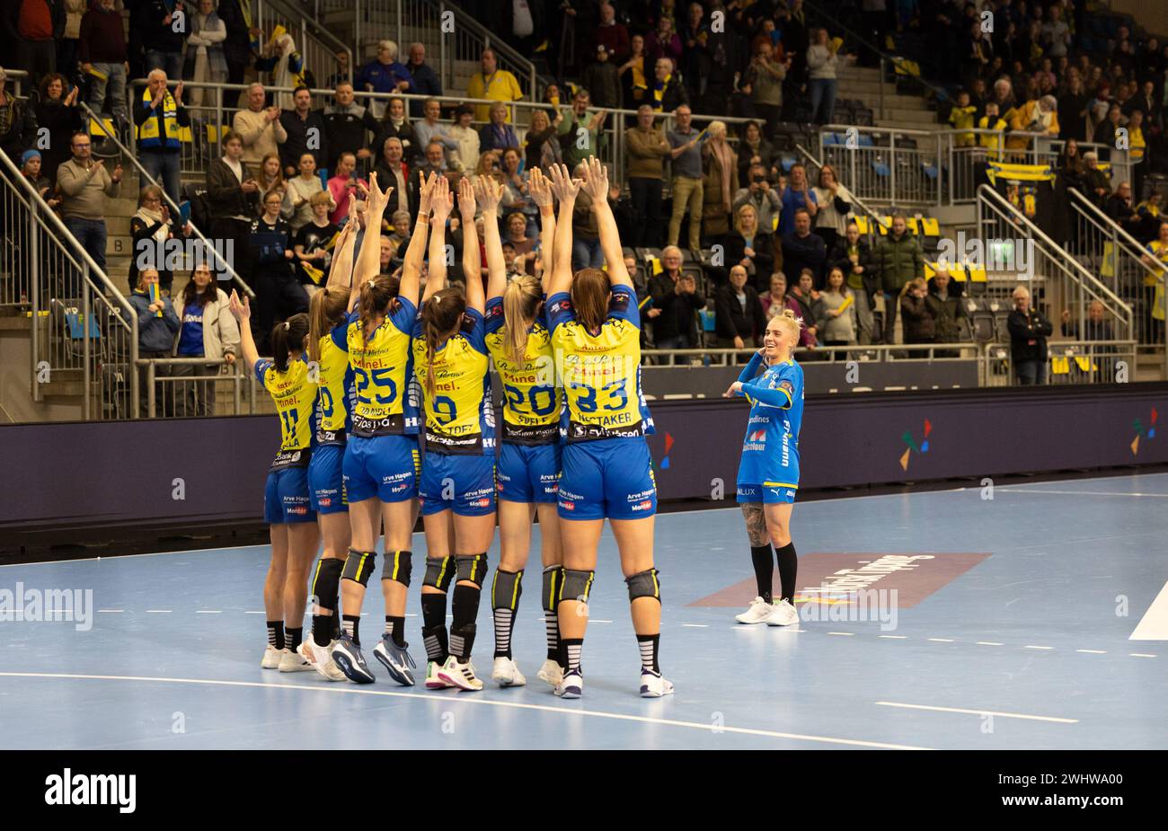 Hamar, Norway, February 11th 2024 Last second action during the EHF
