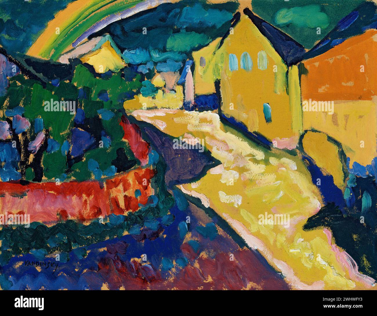 Vassily KANDINSKY : Paysage au ciel bleu - Lithographie signée