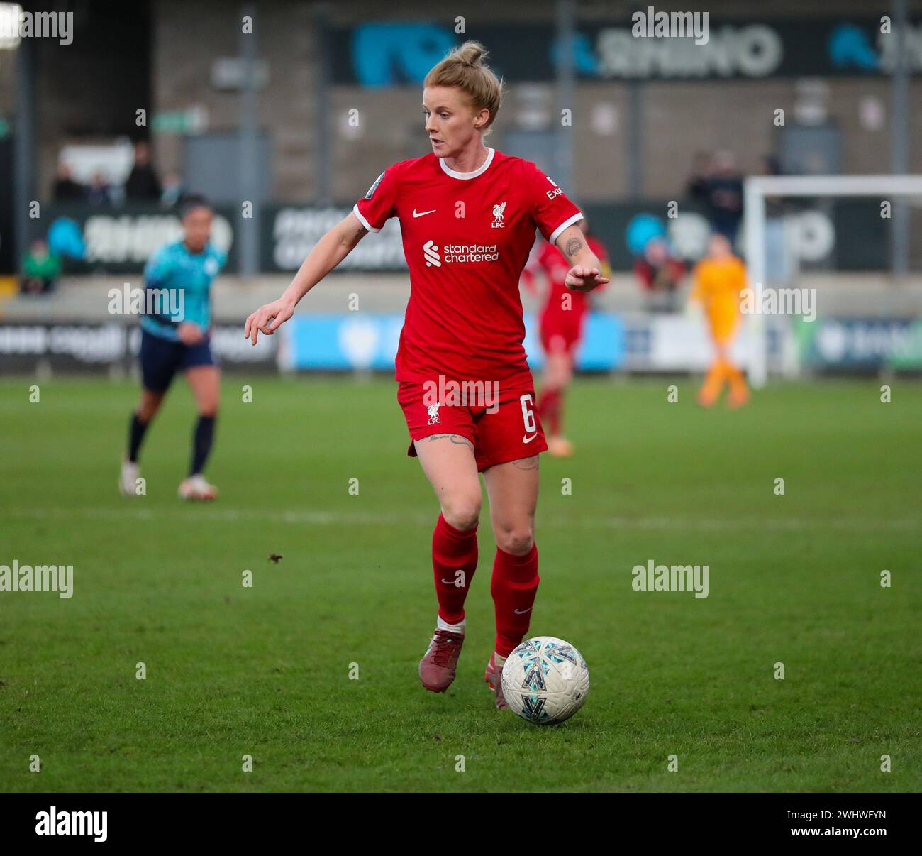 Dartford, UK. 11th Feb, 2024. Dartford, England, February 11th 2024 : Jasmine Matthews (6 Liverpool) in action during the Adobe Women's FA Cup game between London City Lionesses and Liverpool at the Princes Park Stadium Stadium in Dartford, England (Will Hope/SPP) Credit: SPP Sport Press Photo. /Alamy Live News Stock Photo