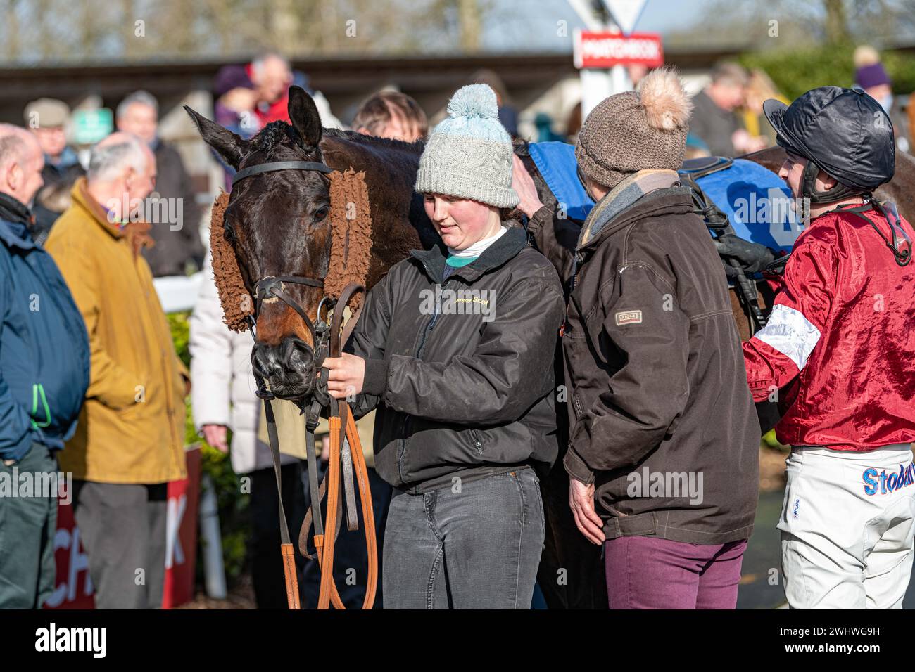 Second race at Wincanton, Saturday February 19th 2022, Steeple Chase Stock Photo