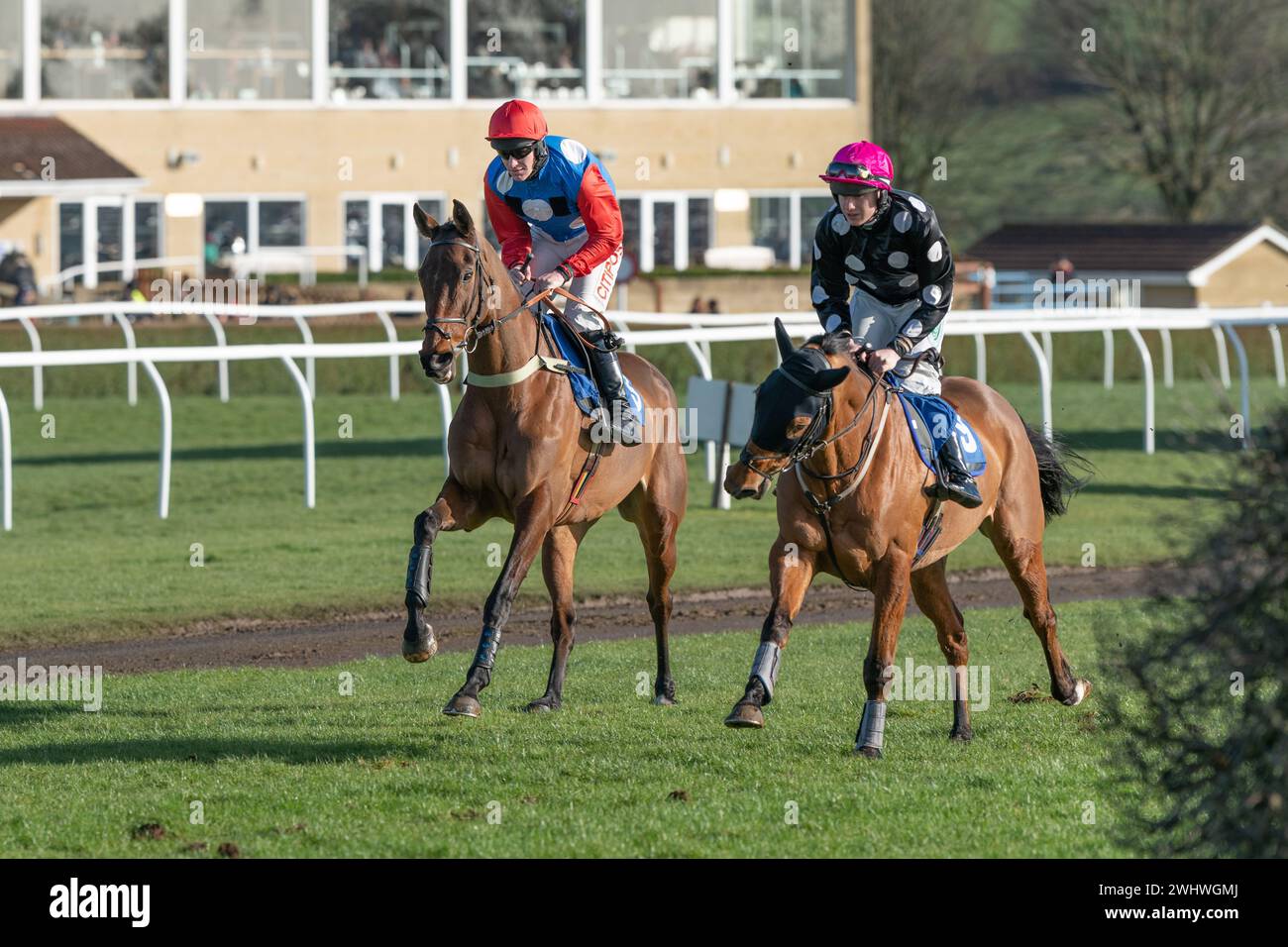 Third race at Wincanton February 19th 2022 Steeple chase Stock Photo