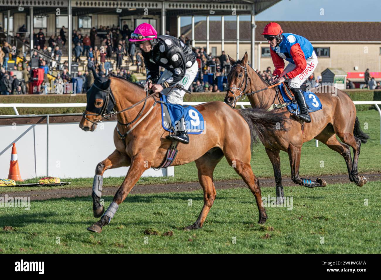 Third race at Wincanton February 19th 2022 - Steeple chase Stock Photo