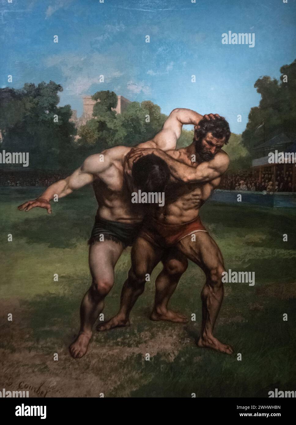 Gustave Courbet: 'The Wrestlers' (1853) Stock Photo