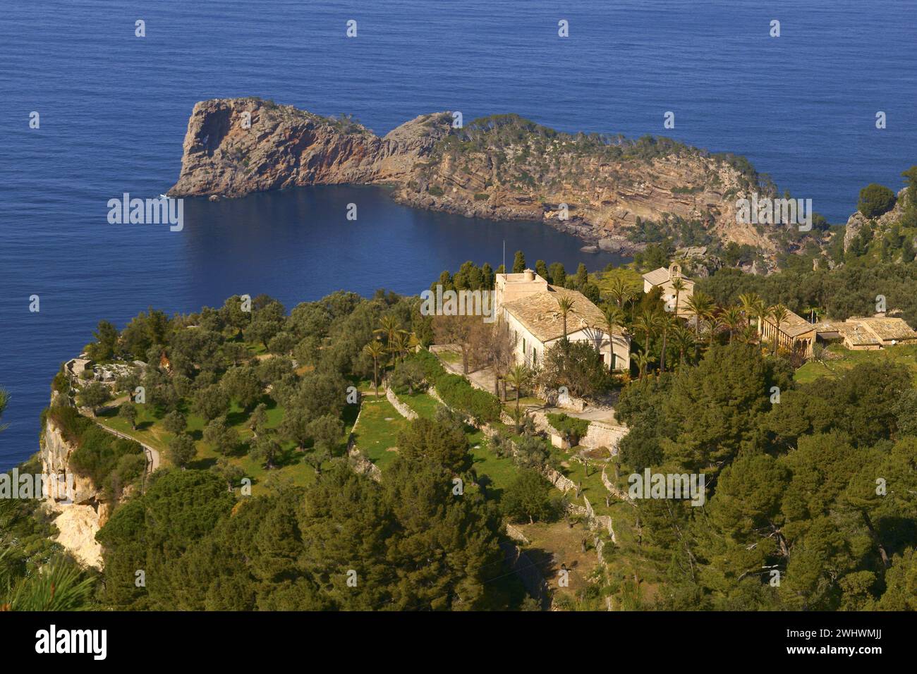 Miramar y punta de Sa Foradada.Sierra de Tramuntana.Mallorca.Baleares ...