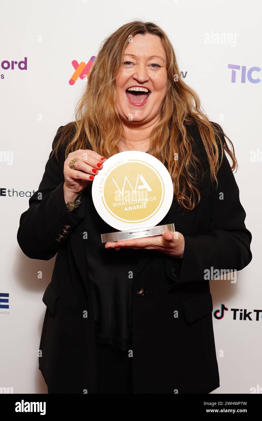 Jill Green with the award for Best Casting Direction at the WhatsOnStage Awards at the London