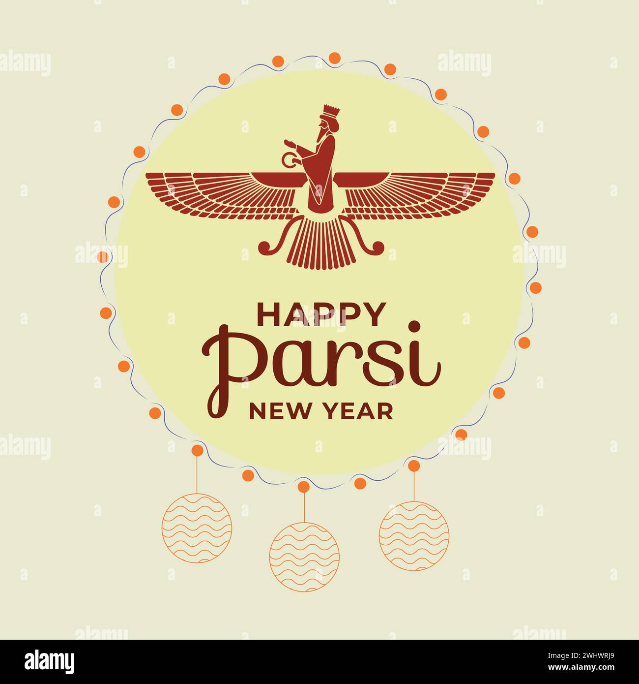 Navroz Greeting Iranian Parsi New Year Vector Illustration Stock Vector ...