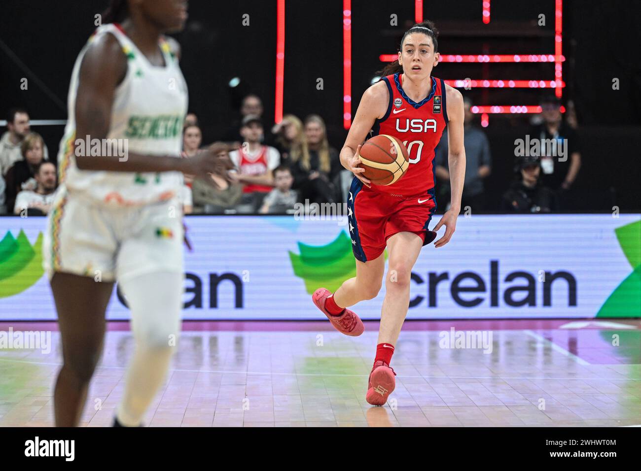 Antwerp, Belgium. 11th Feb, 2025. Breanna Stewart of USA during a