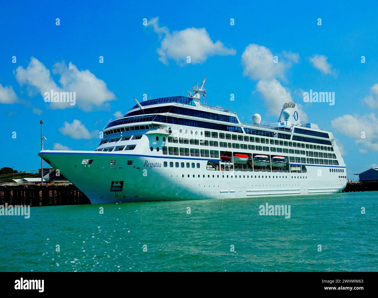 Oceania Regatta Cruise Ship Docked Darwin Australia Northern Territory Timor Sea Stock Photo