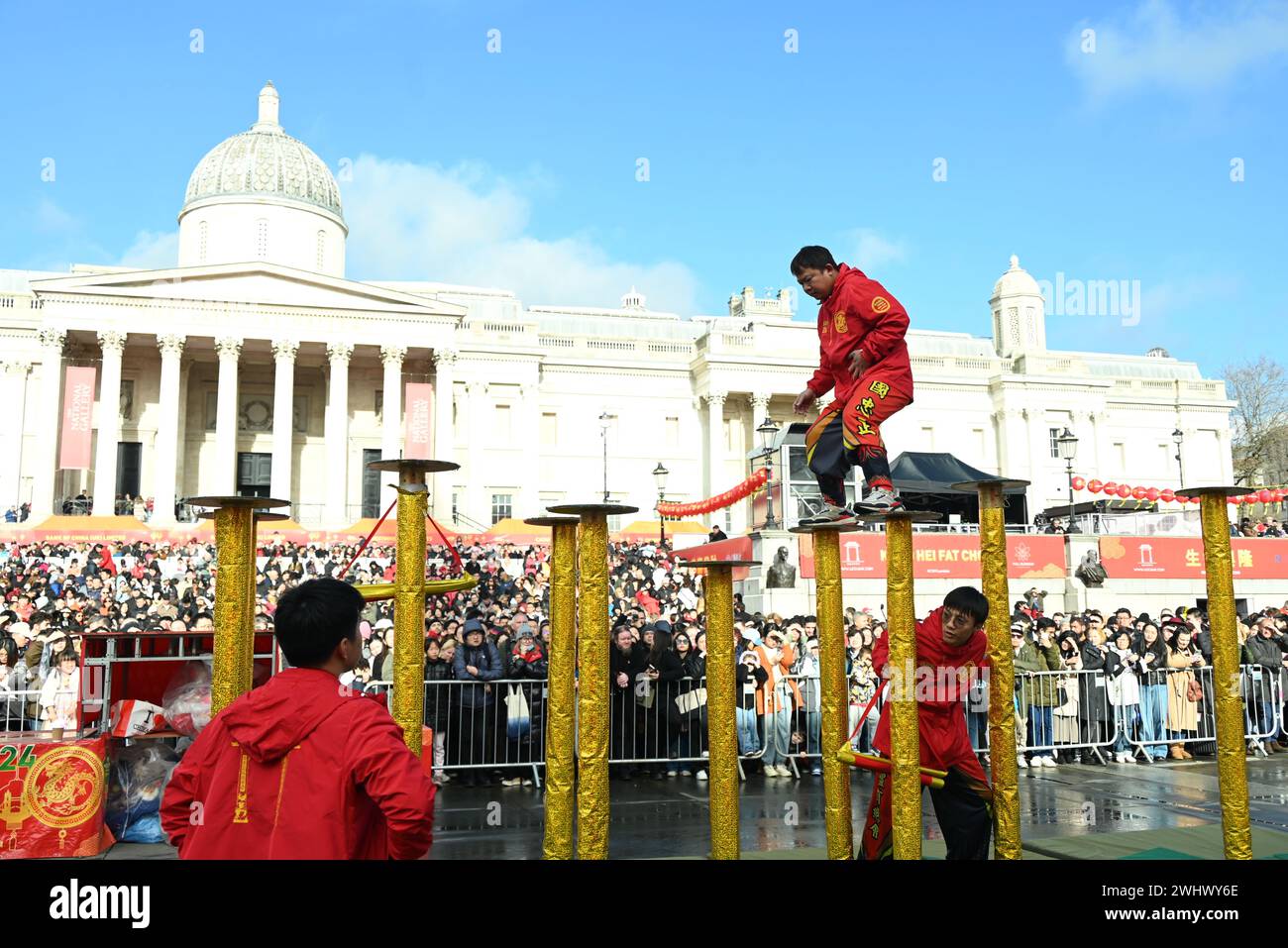 The Year of the Dragon kicked off in London to celebrate Lunar New Year this weekend thousands of revellers descended on London to join the celebrations this weekend .Trafalgar square and the west end was converted to a huge Chinese Festival ...The dragon is the only mythical creature featured in the Chinese zodiac it symbolizes power ,nobility,honour,luck , and success . Stock Photo