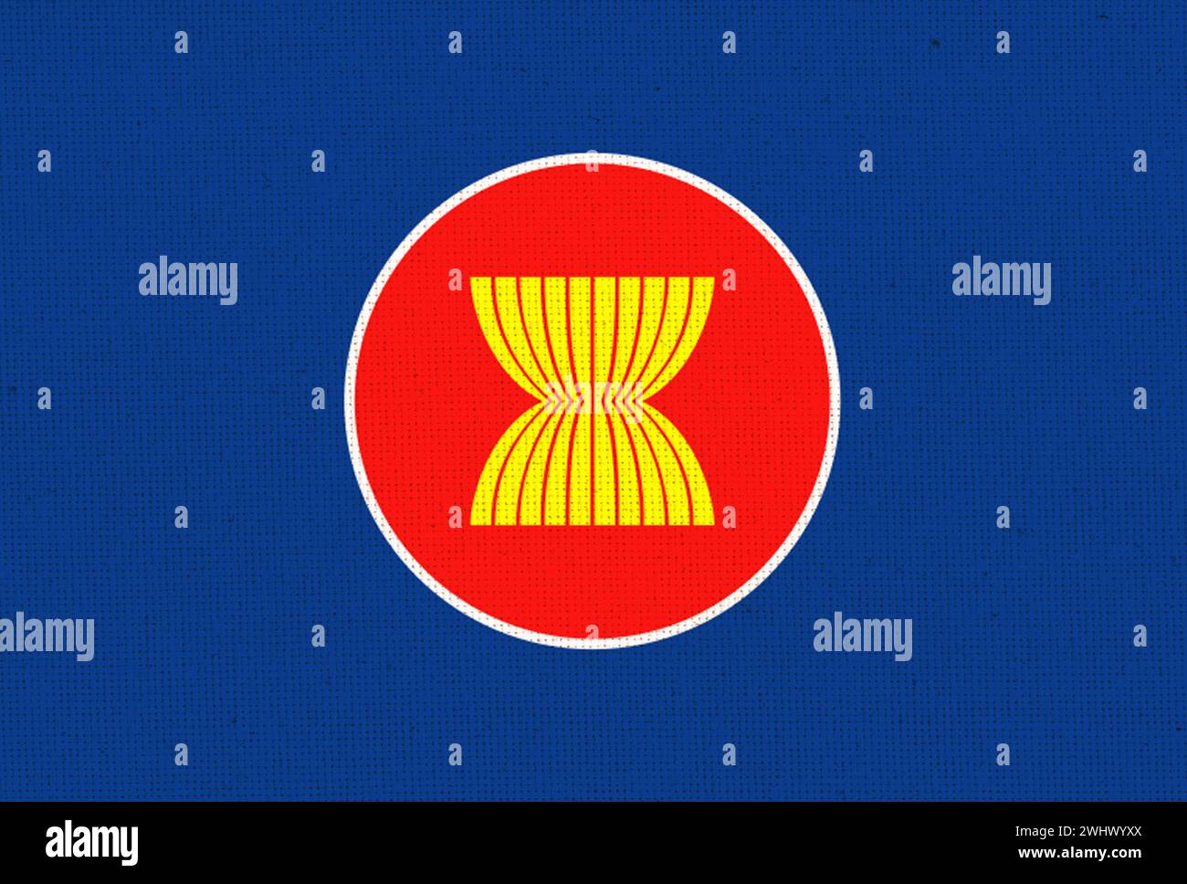 Flag of international organization Association of Southeast Asian Nations. Flag of ASEAN. Flag of in Stock Photo