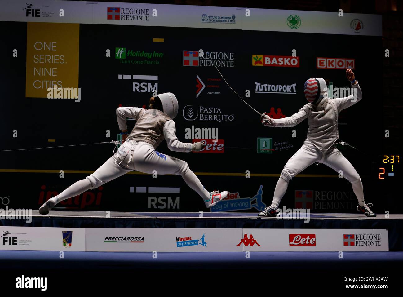 11 February 2024, Turin, Italy, Fencing Grand Prix 2024 Stock Photo