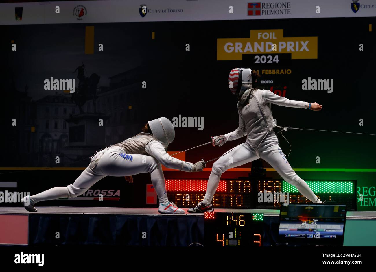 11 February 2024, Turin, Italy, Fencing Grand Prix 2024 Stock Photo