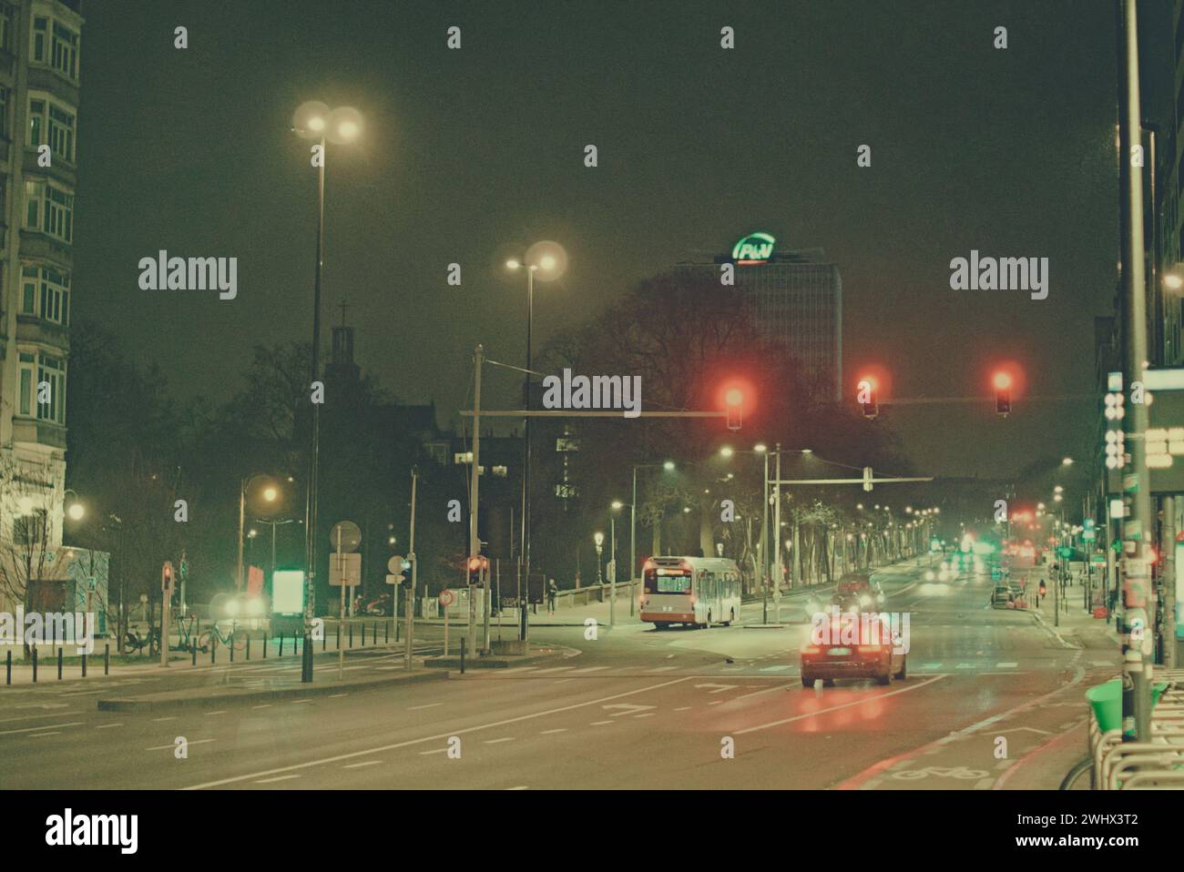 Brussels, Belgium. 5 Feb 2024. Abstract street landscape. Facade of