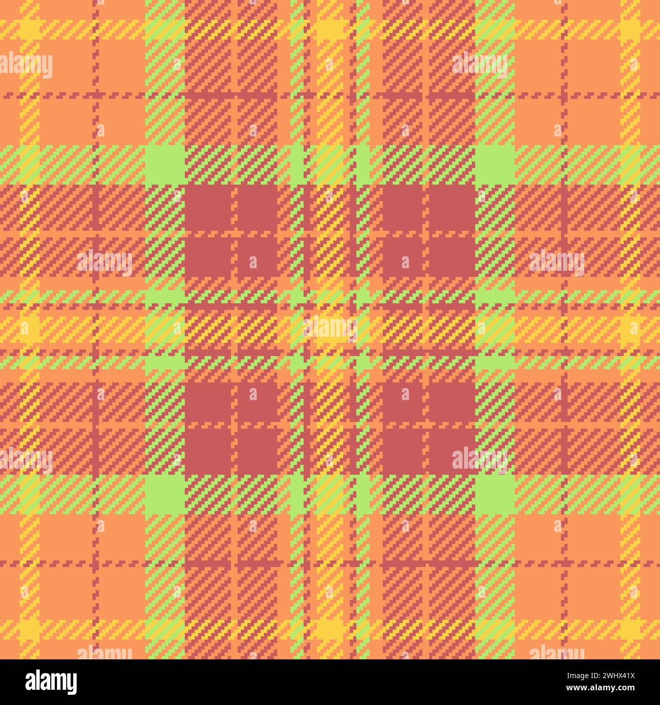 Ornament fabric textile tartan, installing vector plaid seamless. Infant texture background pattern check in orange and indian red colors. Stock Vector