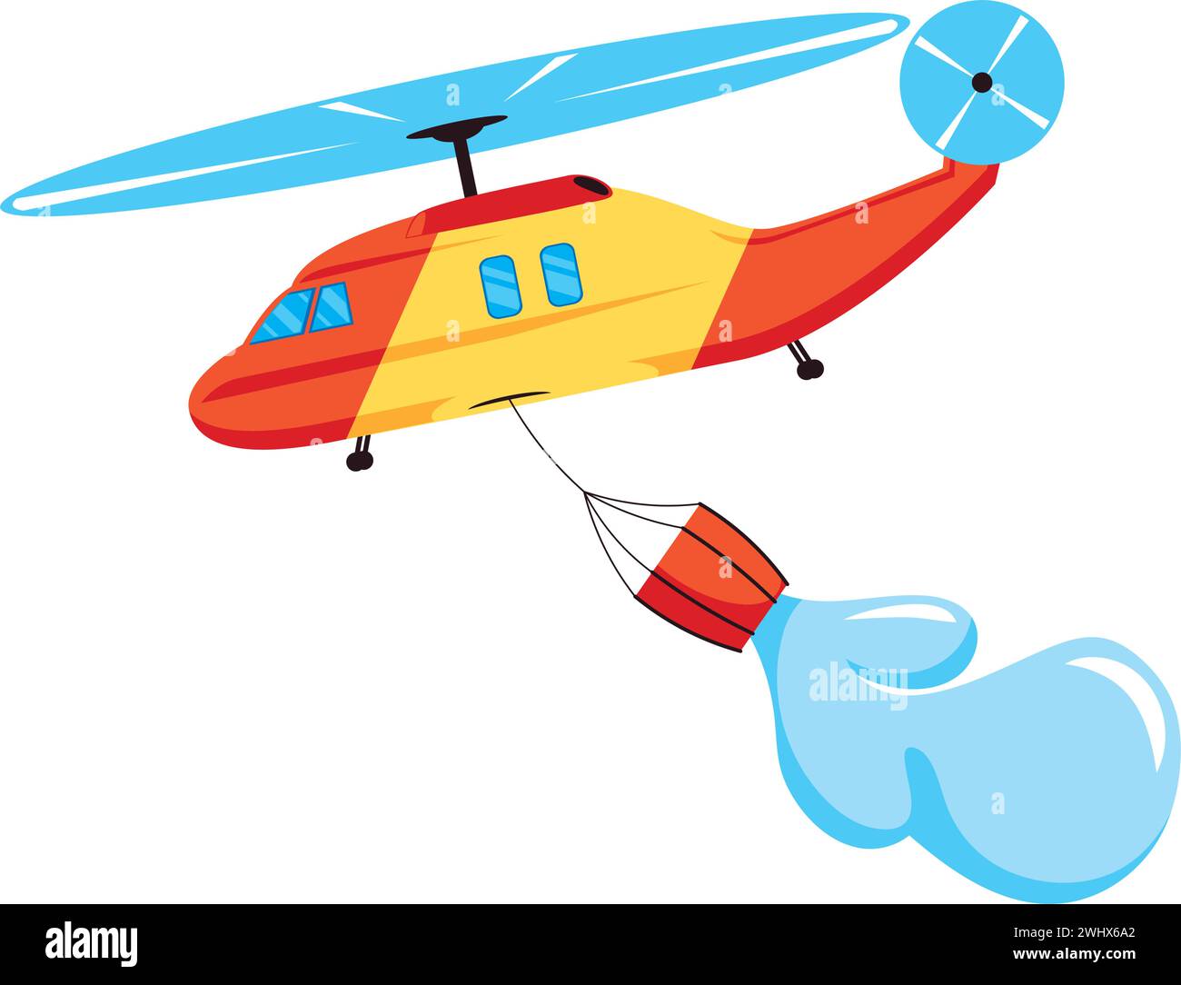 forest fires helicopter Stock Vector