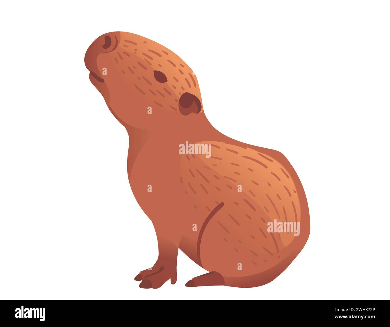 Big mammal cute capybara cartoon animal design vector illustration ...