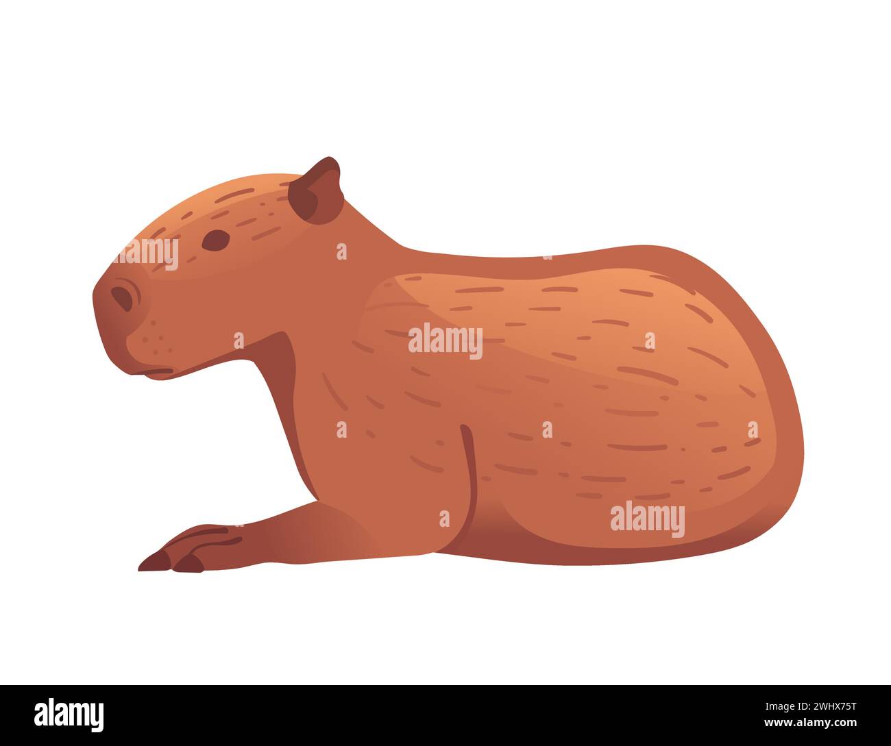 Big mammal cute capybara cartoon animal design vector illustration ...