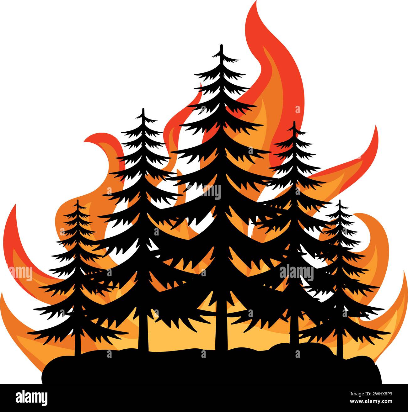 forest fires disaster Stock Vector Image & Art - Alamy