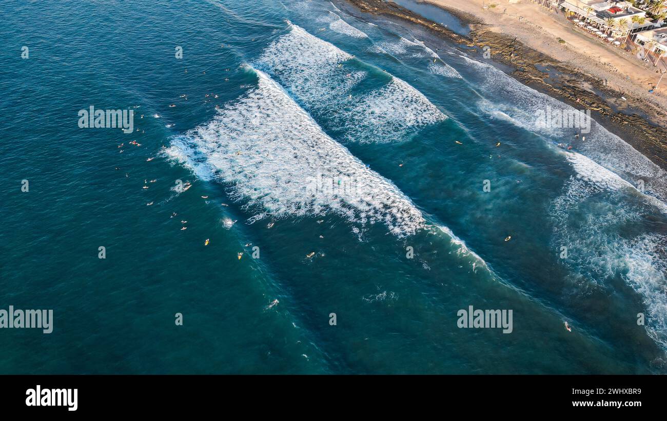 Aerial panorama view surfers hi-res stock photography and images - Alamy