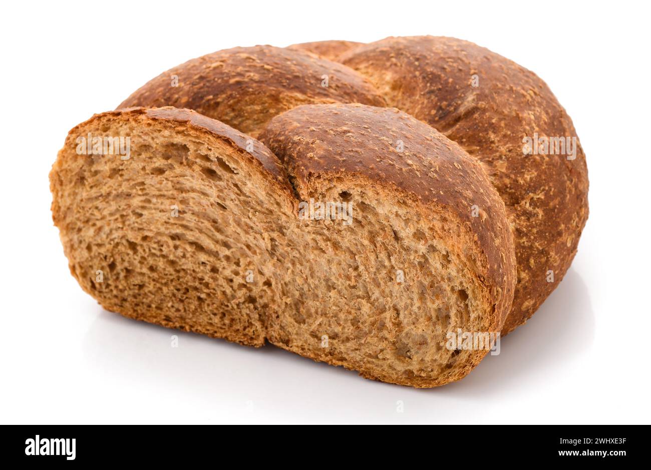 Integral Half loaf isolated on white background Stock Photo
