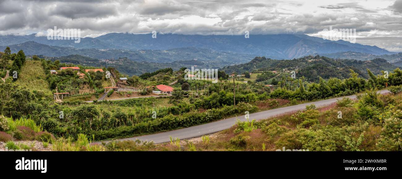Rural landscape of Cartago Province, Costa Rica Stock Photo