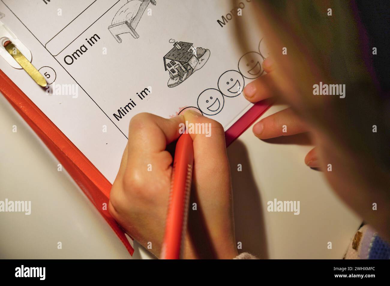 First Homework Activity First grade homework Stock Photo - Alamy