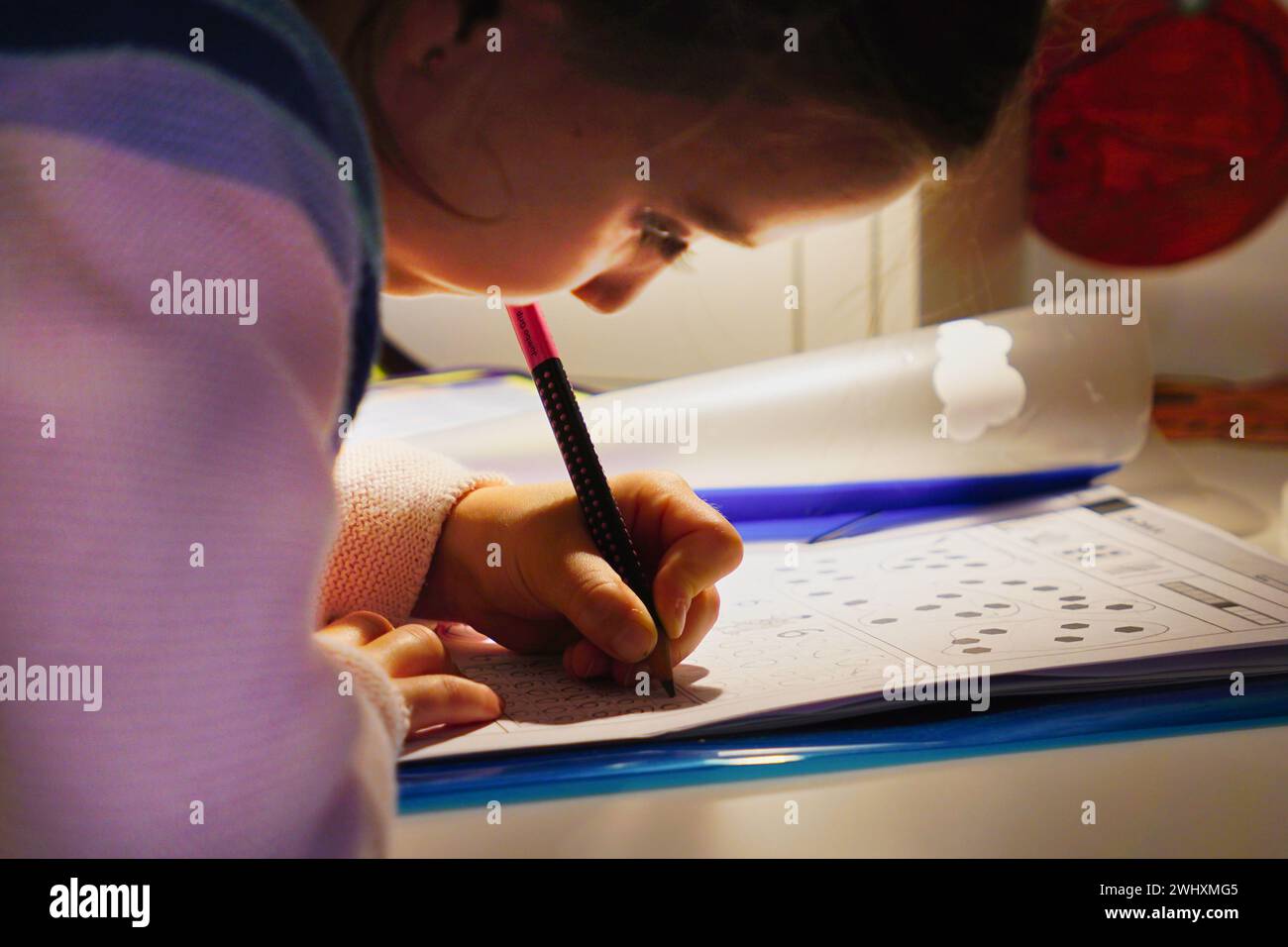 First grade homework Stock Photo - Alamy