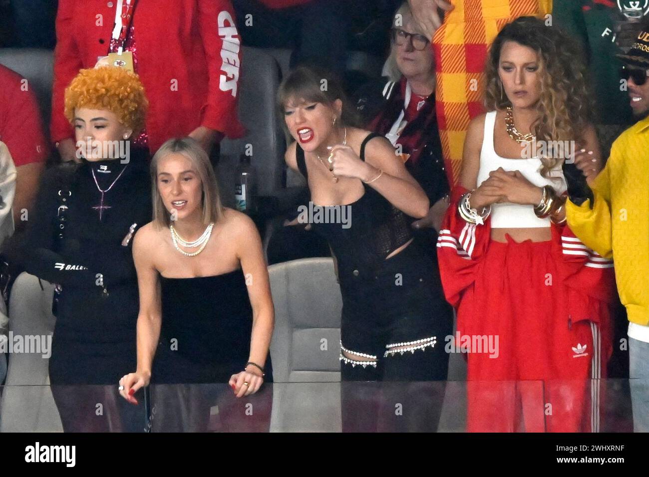 Ice Spice, from left, Ashley Avignone, Taylor Swift and Blake Lively